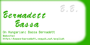 bernadett bassa business card